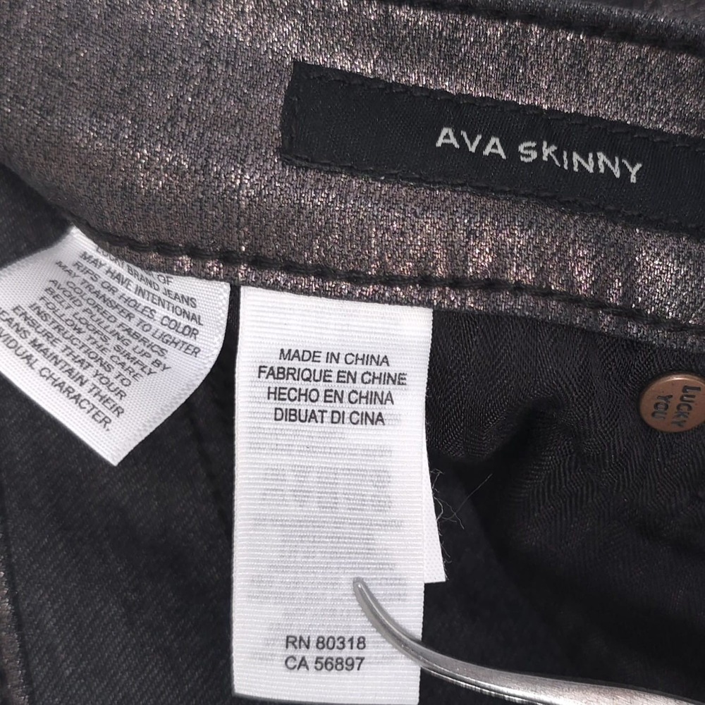 LUCKY BRAND Women's Jeans Ava Skinny Metallic 8‎ Gray Stretch Mid Rise - Picture 13 of 13